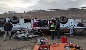 اتوبوس حامل خبرنگاران در آذربایجان غربی واژگون شد